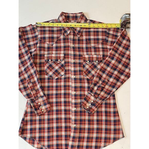 Vintage Dee Cee Pearl Snap Shirt Made in USA Plaid Western Sz 15-34 Unisex Fit - Picture 3 of 9